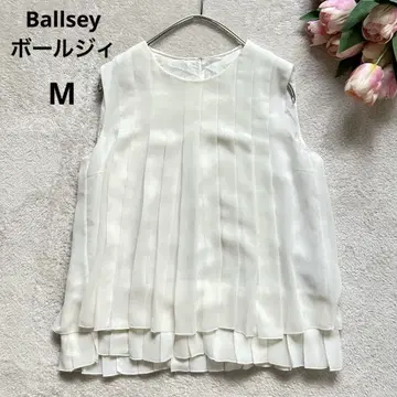 Ballsey 보르지 화이트 쉬폰 슬리브리스 셔츠 M