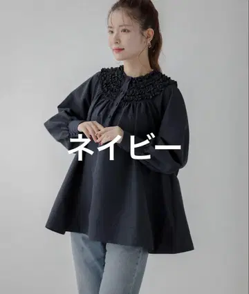 fit more 미니 프릴 칼라 플레어 블라우스