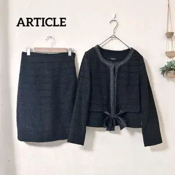 ARTICLE 아티클 블랙 셋업 스커트 리본 탈부착