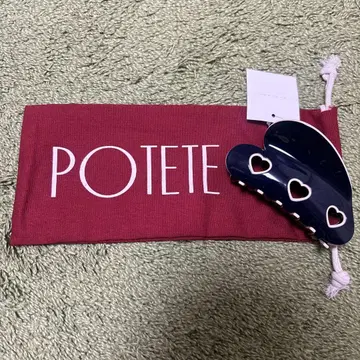 POTETE 3하트 클립 네이비 포테테 헤어 클립
