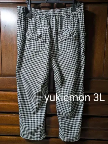 yukiemon 3L 체크 뒤 리본 팬츠
