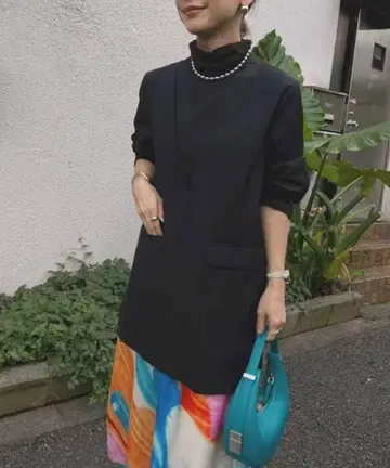 TUNIC TAILORED TOP 블랙 S 사이즈