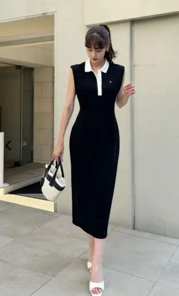 herlipto French Sleeve Polo Long Dress