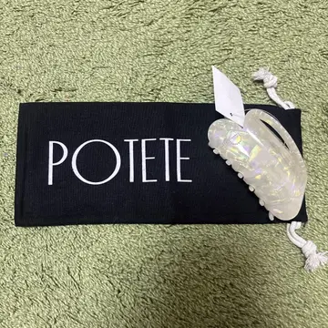 POTETE 포테테 스터드 하트 클립 화이트