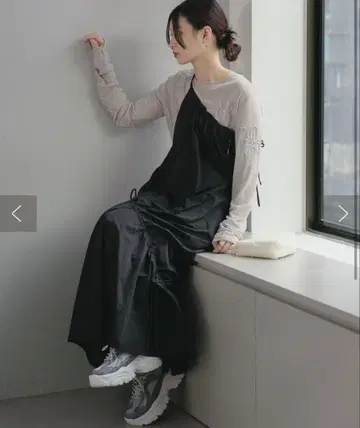 kastane 나일론 볼륨 멀티 원피스 블랙