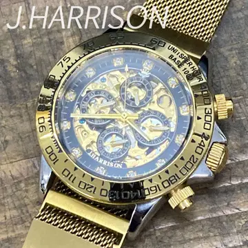 새상품급 J.HARRISON 자동 감기 멀티 달력 손목시계 골드