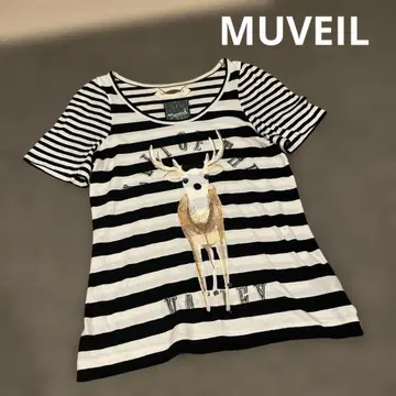 MUVEIL 사슴 티셔츠 보더