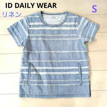 ID DAILY WEAR 사이드 지퍼 컷 티셔츠 데님 프린지 S 사이즈
