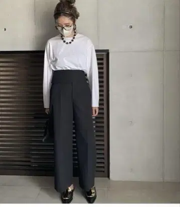 미사용 택 포함 lohen 와이드 벨트 스트레이트 팬츠
