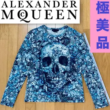 미사용 새상품 Alexander McQUEEN 스컬 올 패턴 긴팔 티셔츠