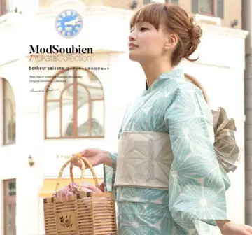 ModSoubien 유카타 프리 사이즈 유카타 오비 세트