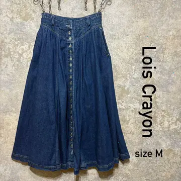 Lois Crayon 로이스크레용 데님 롱 스커트 플레어 스커트