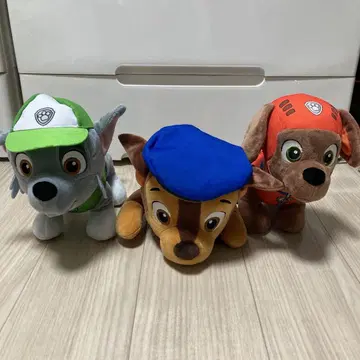 파우 패트롤 봉제 인형 3종 세트 록키 체이스 주마