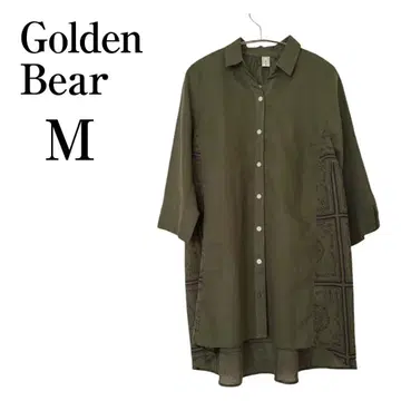 택 포함 새상품 Golden Bear 튜닉 길이 셔츠 원피스 카키 M