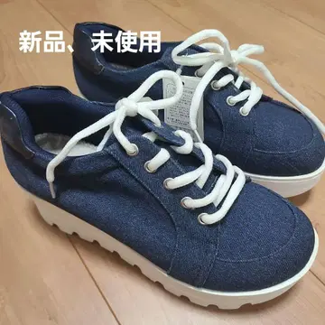 네이비 데님 통굽 스니커즈