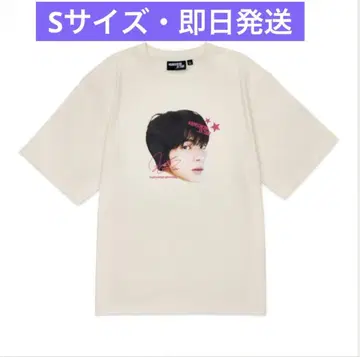 BTS JIN 진 RUNSEOKJIN 얼굴 티셔츠 베이지 S 사이즈