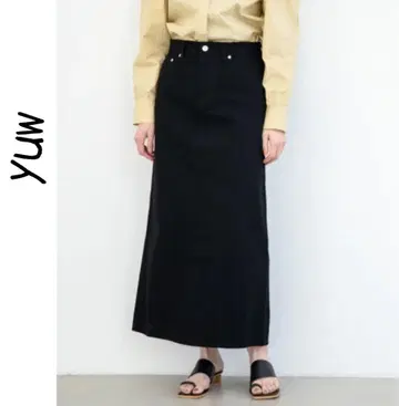 yuw 데님 롱 스커트 슬릿
