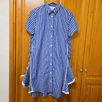 사카이 sacai 반팔 셔츠 원피스 스트라이프