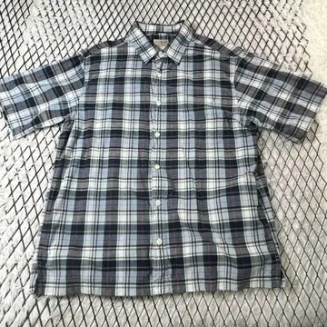 레어 LLbean 반팔 체크 무늬 셔츠 90년대