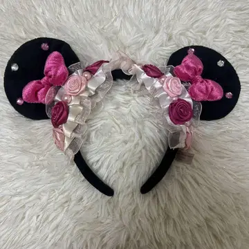 미니 귀 머리띠 꽃 장식
