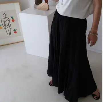 아르구 FRENCHLINEN WASHABLE FLARE SKIRT