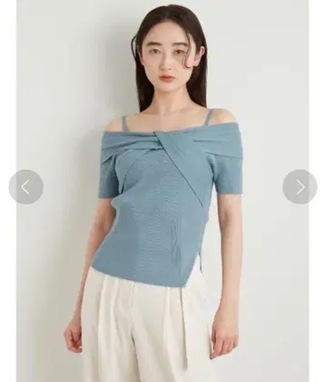 릴리 브라운 Lilybrown 노트 디테일 밤부 니트 블루