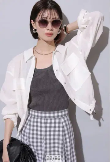 아르페쥬 스토리 미사용 정품 텐셀 코튼 시어 블루종 가디건