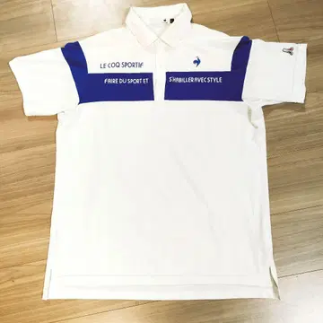 LE COQ SPORTIF 반팔 피케 셔츠 LL 화이트/블루