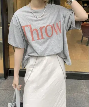 DOUDOU Throw 로고 티셔츠 티셔츠 상의