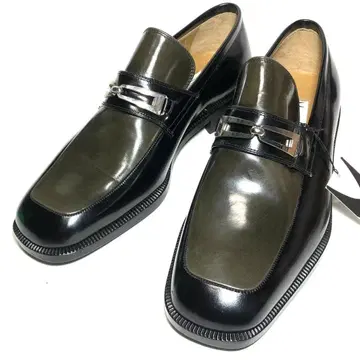 미사용 모레스키 41 약 25-25.5cm 비트 로퍼 블랙