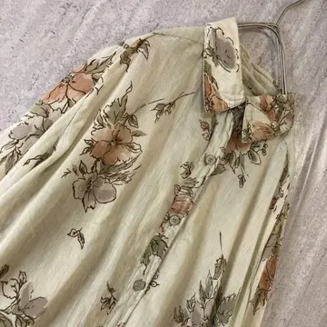 레트로 블라우스 꽃무늬 수채화 귀여운 구제 의류 그레이지