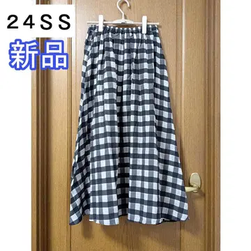 새상품 24SS Spick & Span 시어 깅엄 체크 스커트
