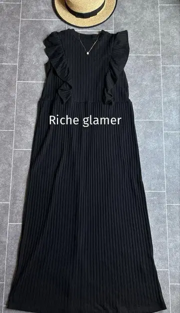 Riche glamer 리셰 글래머 프릴 슬리브 니트 원피스