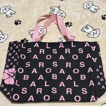 ALBA ROSA 토트 백 블랙 핑크 캔버스