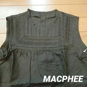 MACPHEE 맥피 실크 100% 풀오버 블라우스 38 브라운