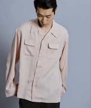CAMPHOR WOOD 25SS 핑크 긴팔 셔츠 포켓 부착