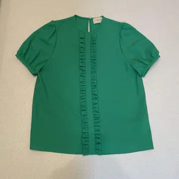 UNITED ARROWS 그린 프릴 블라우스 반팔