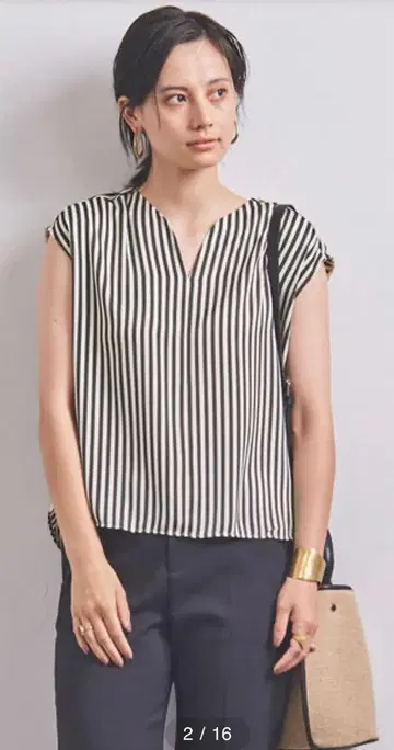 UNITED ARROWS UBCS 런던 스트라이프 프렌치 슬리브