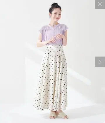 새상품 내추럴 꾸뛰르 면 린넨 하이웨스트 서큘러 스커트
