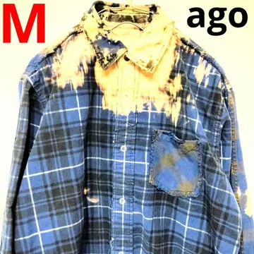 플란넬 셔츠 그랑지 크러쉬 블루 체크 ago M 익명 배송