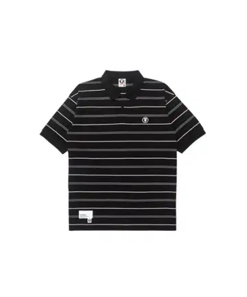 AAPE NOW 블랙 스트라이프 피케 셔츠