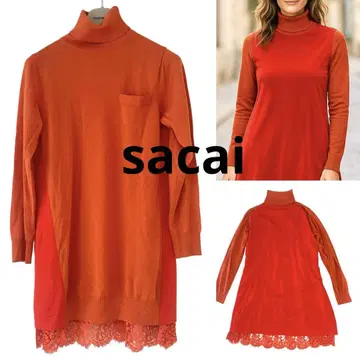 Sacai 사카이 레이스 원피스 터틀넥 도킹 원피스