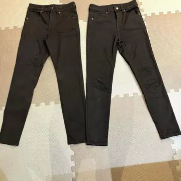 지유 울트라 스트레치 스키니 청바지 67cm 블랙 2개 길이 표시 사이즈