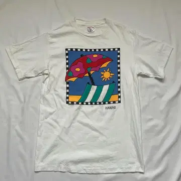 USA제 90s SOFTEE 티셔츠 M 화이트 싱글 스티치 아트