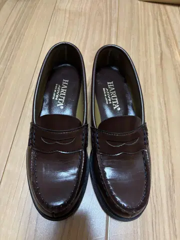 HARUTA 브라운 가죽 로퍼