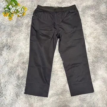 23KU 크롭 이지 팬츠 [M] 38 다크 네이비 허리밴딩
