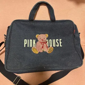 PINKHOUSE 핑크하우스 숄더백 데님 곰 자수