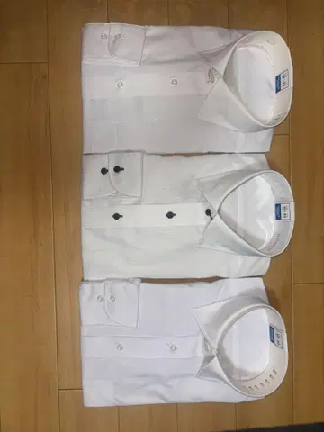 화이트 긴팔 셔츠 3개 세트