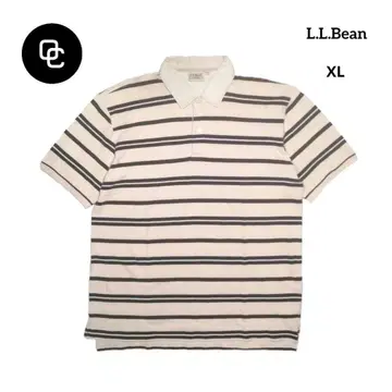 L.L.Bean 엘엘빈 보더 피케 셔츠 베이지 XL