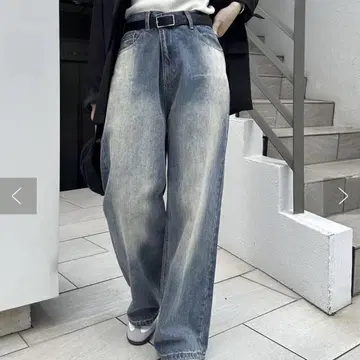mystic 오버다이 와이드 데님 블루 사이즈 1